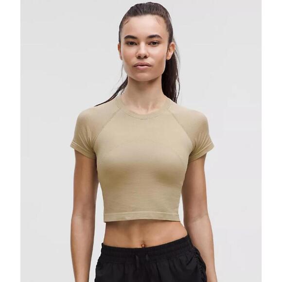 lululemon athletica Tops - Lululemon Swiftly Tech Cropped Short-Sleeve Shirt 2.0  Sheer Oak Size 12 NWT